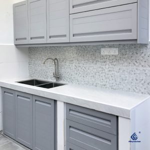 Grey Ral Powder Coated Aluminium Kitchen Cabinet